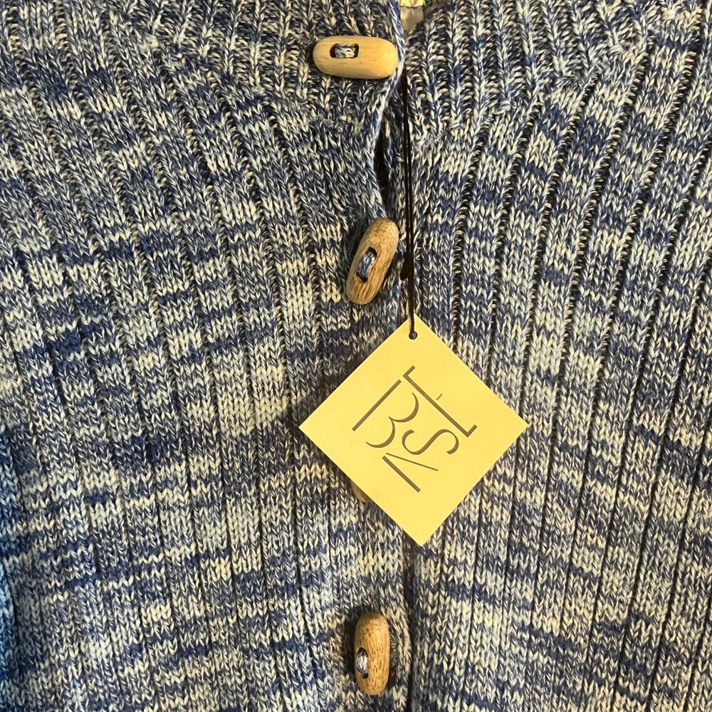 NWT Baserange Drip Cardigan Blue Melange L - Picture 5 of 6